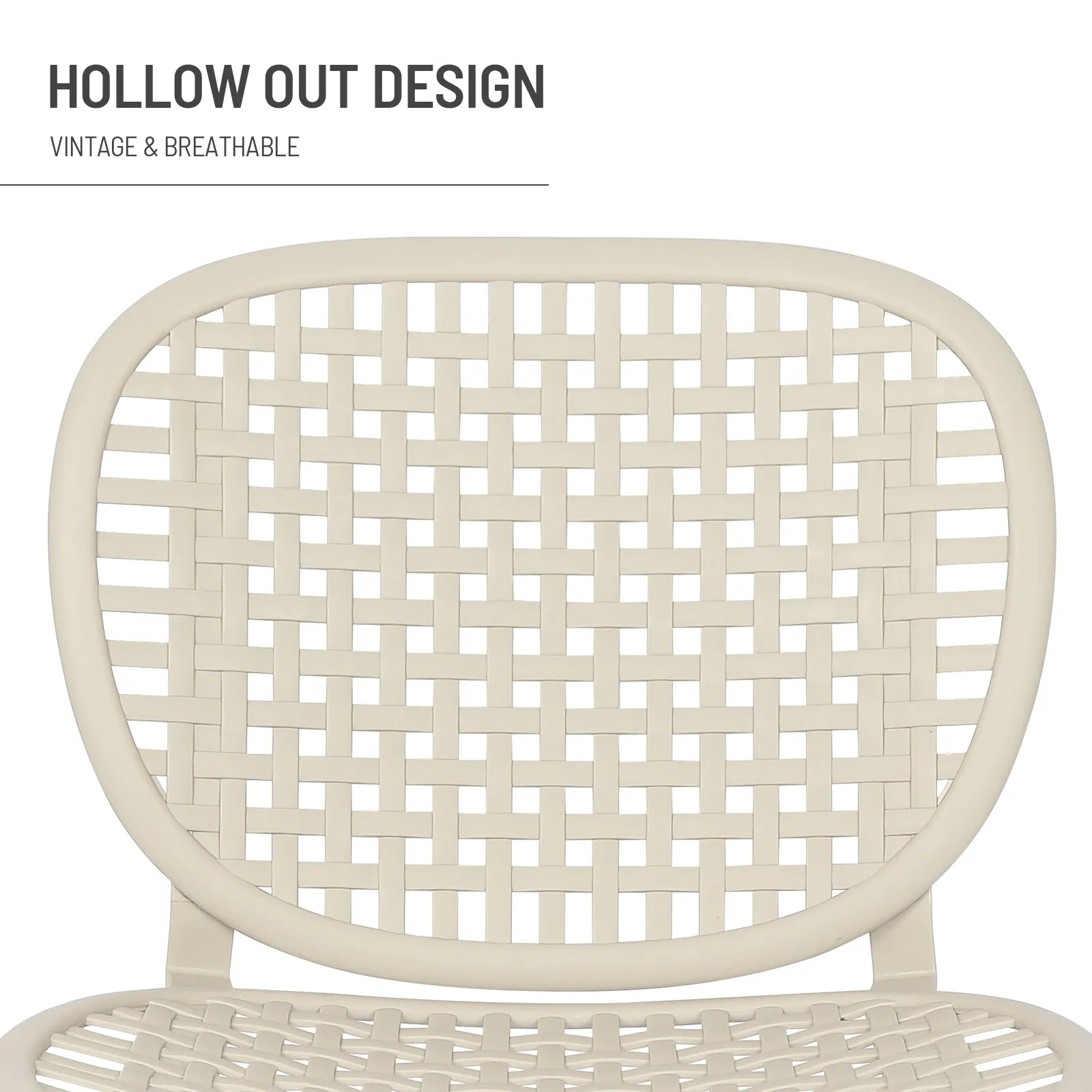3pcs Hollow Design Retro Patio Table Chair Set for Balcony
