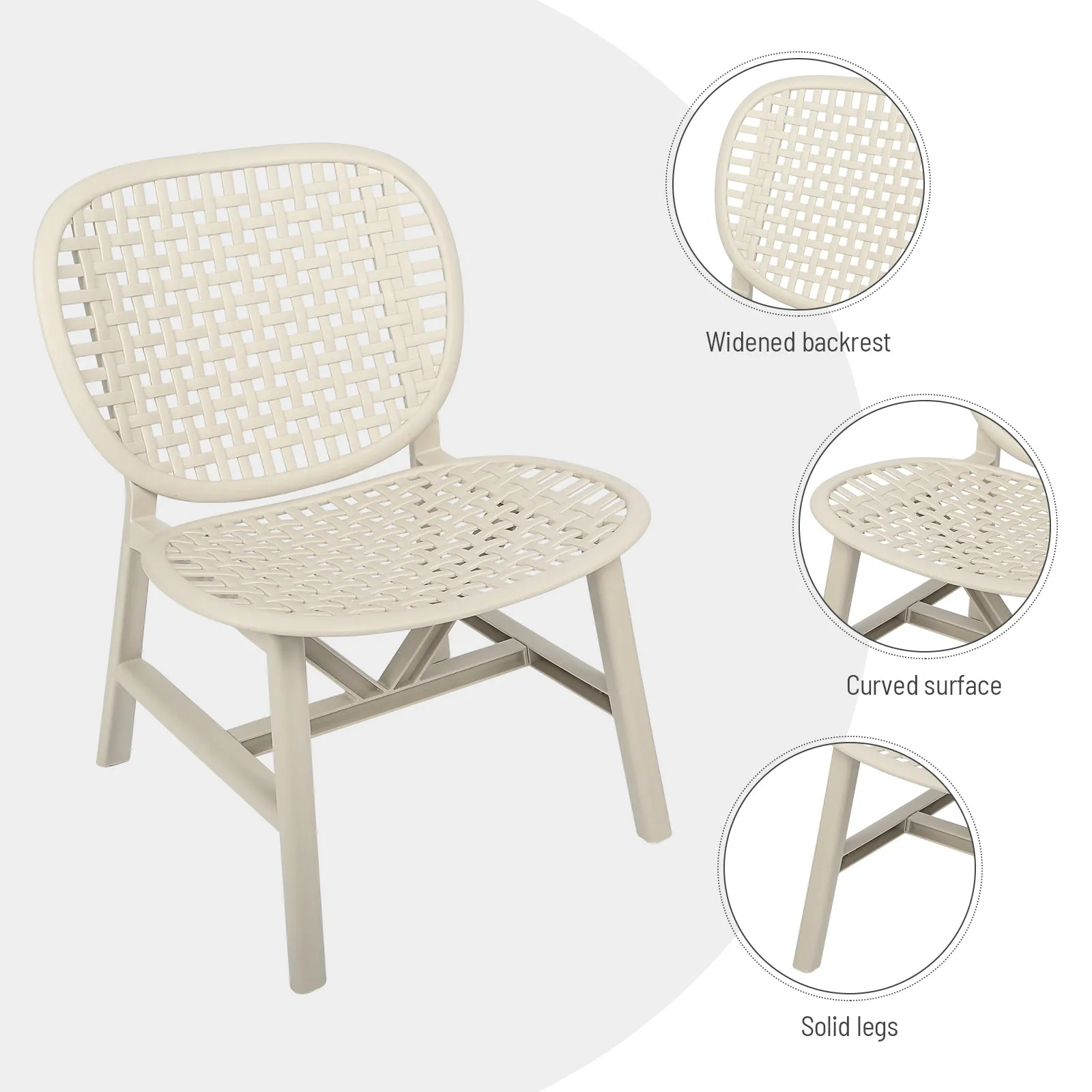 3pcs Hollow Design Retro Patio Table Chair Set for Balcony