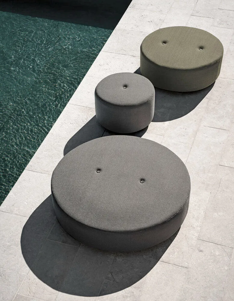 Double Round Outdoor Pouf