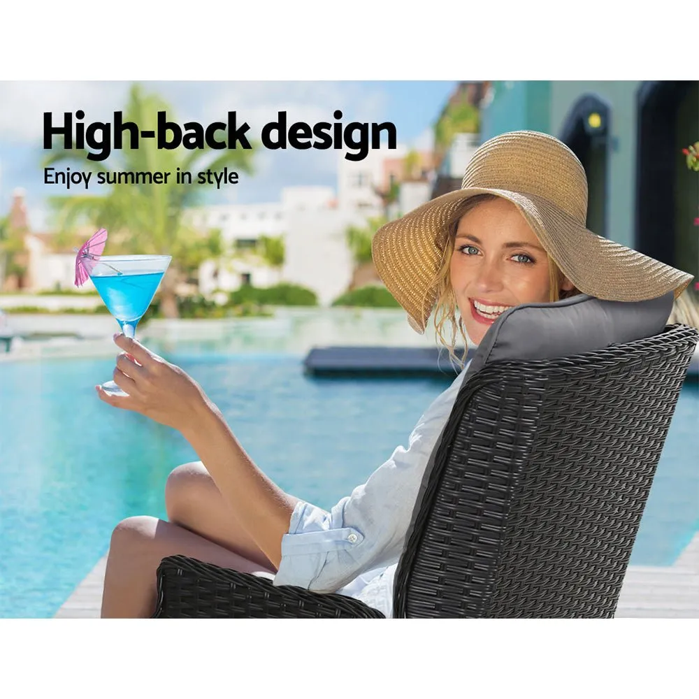 Ella Outdoor Recliner Patio Chair Black