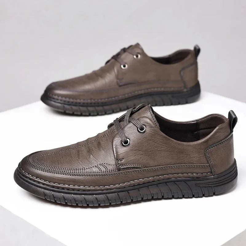 Hnzxzm Men Loafers Slip on Autumn Brand Men's Casual Shoes Fashion Leather Shoes for Men Soft Bottom Business Leather Flat Shoes Men