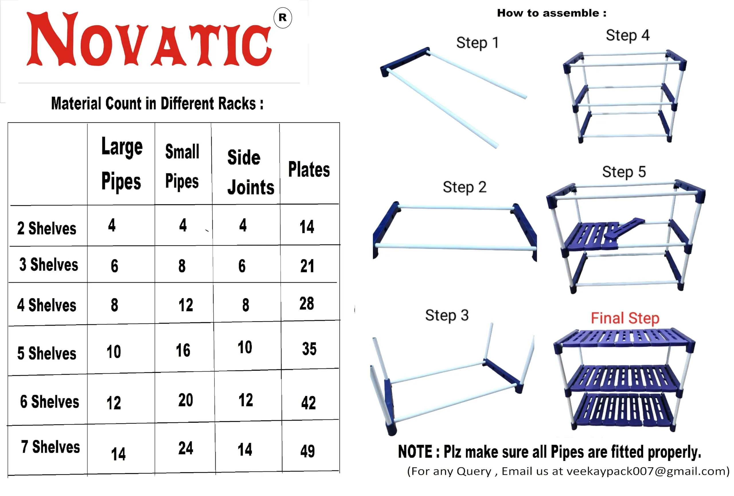 Novatic Multipurpose Shoe Rack Strong Build Adjustable Shelf Rack Portable Shoe Rack for Home Storage Easy to Move & Assemble Metal and Plastic Rack (Navy Blue - 7 Tier)